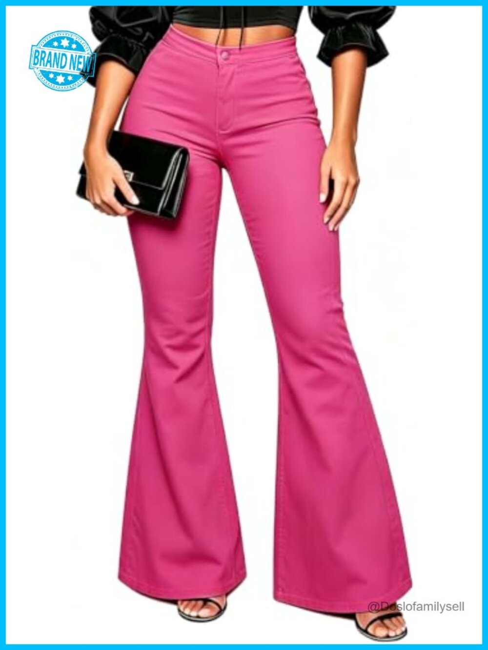 Women's High Waisted Flare Bell Bottom Jeans Stretchy Wide Leg Denim Pants